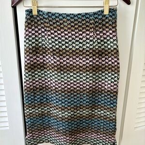 Wool Multicolor Zigzag Pencil Skirt with silk lining #missonivibes